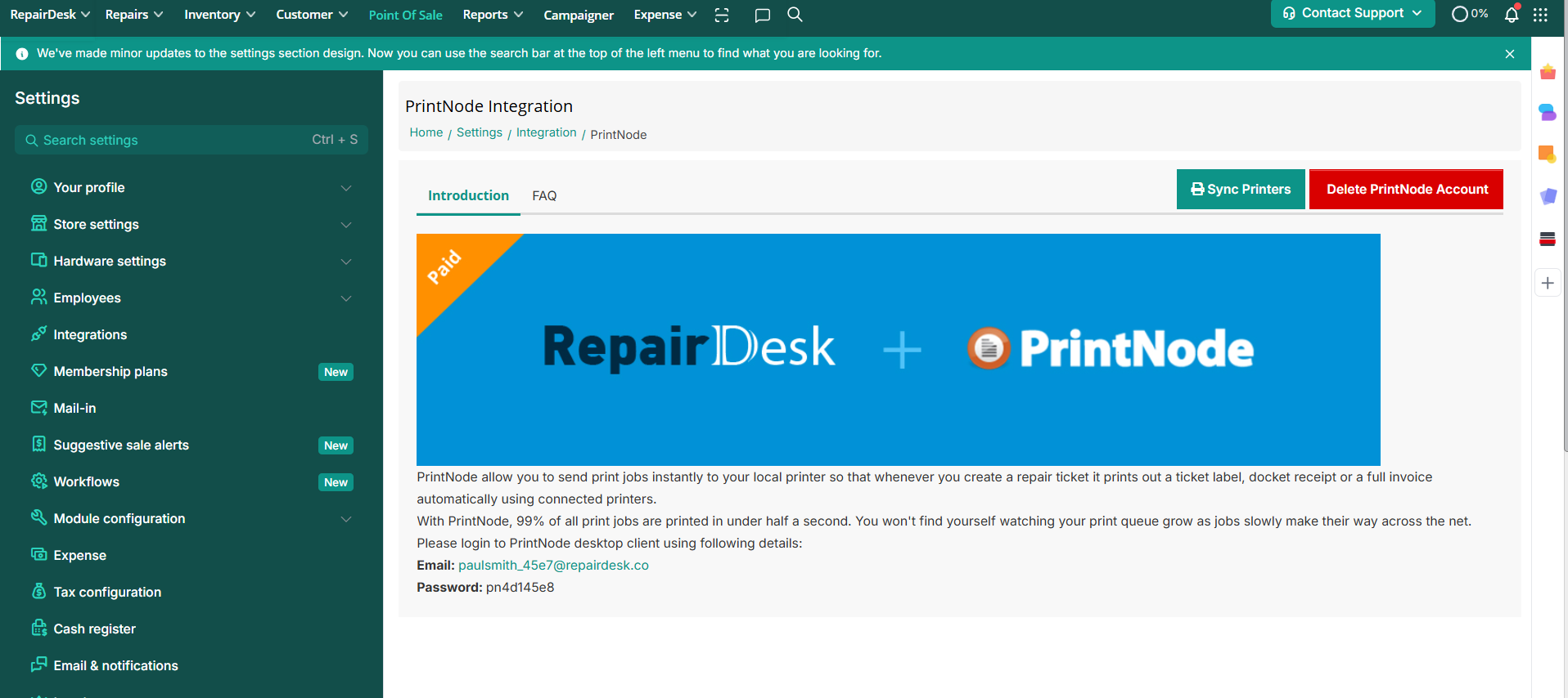 Sync Printers in PrintNode