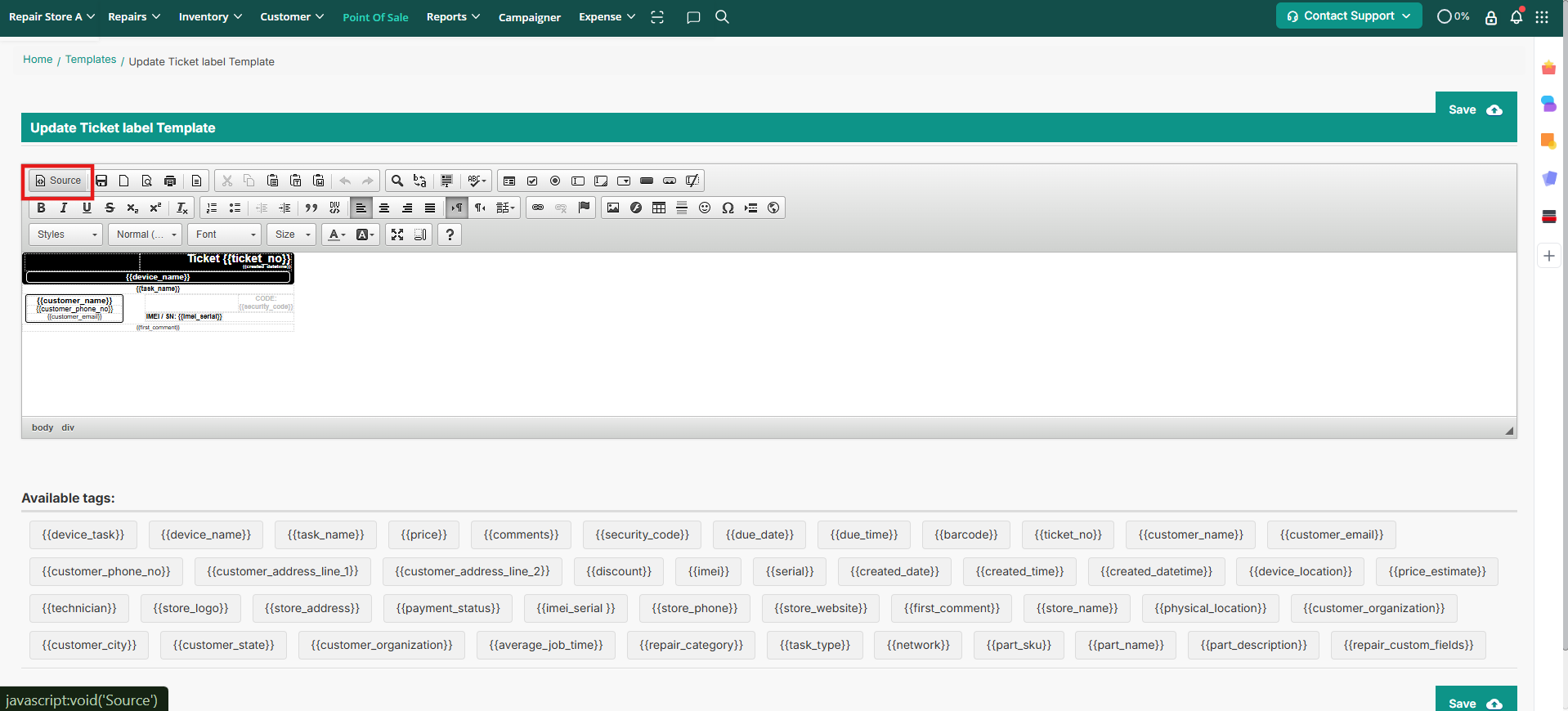 Source Code Editor