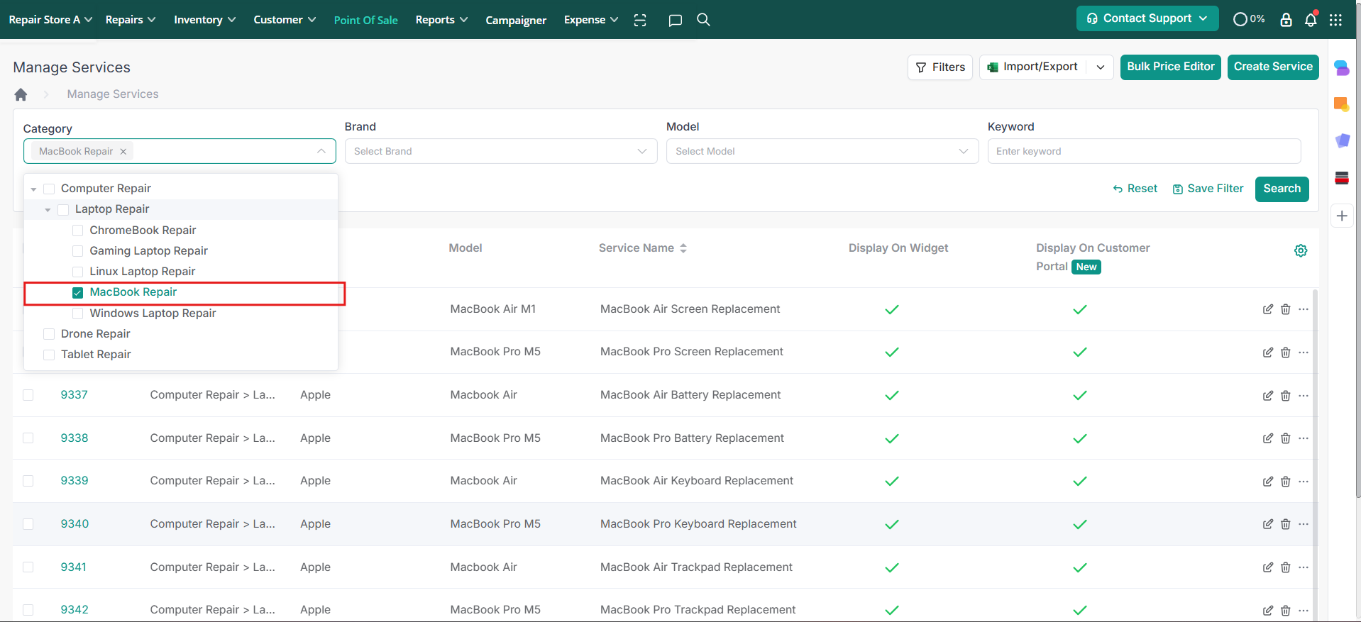 Category Tree Filter