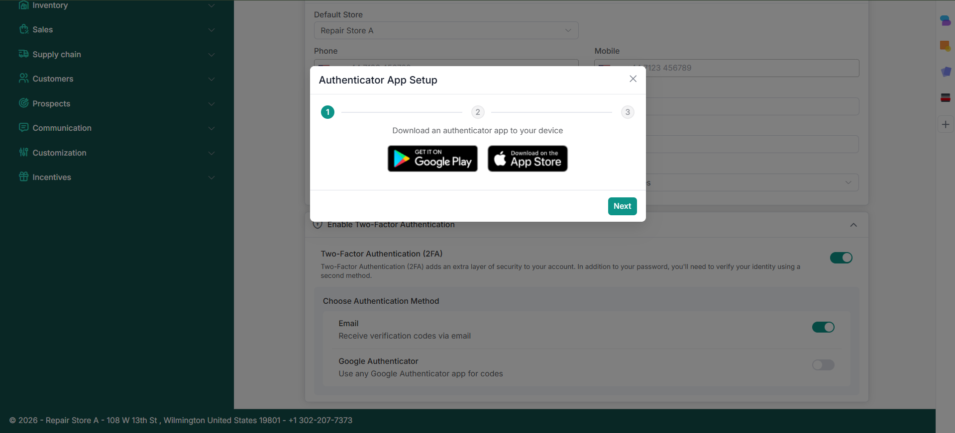Google Authenticator App