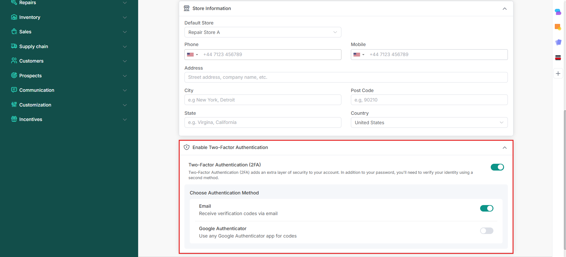 Enable Two-Factor Authentication