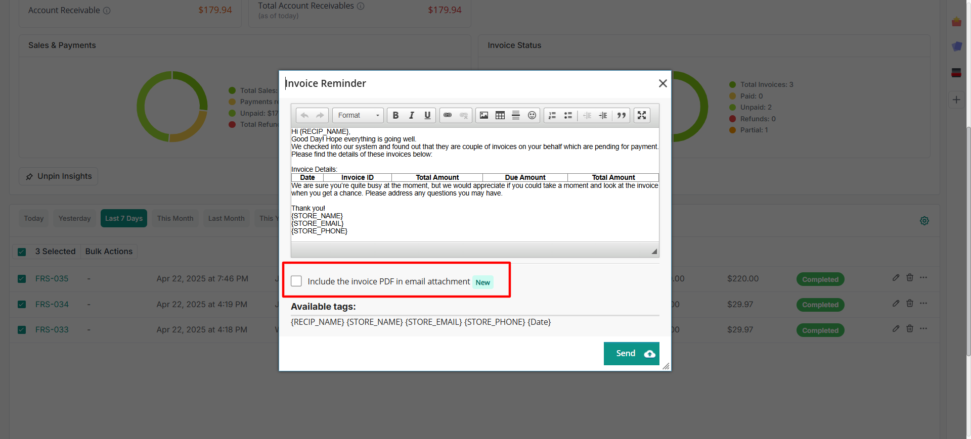 Include Invoice PDF