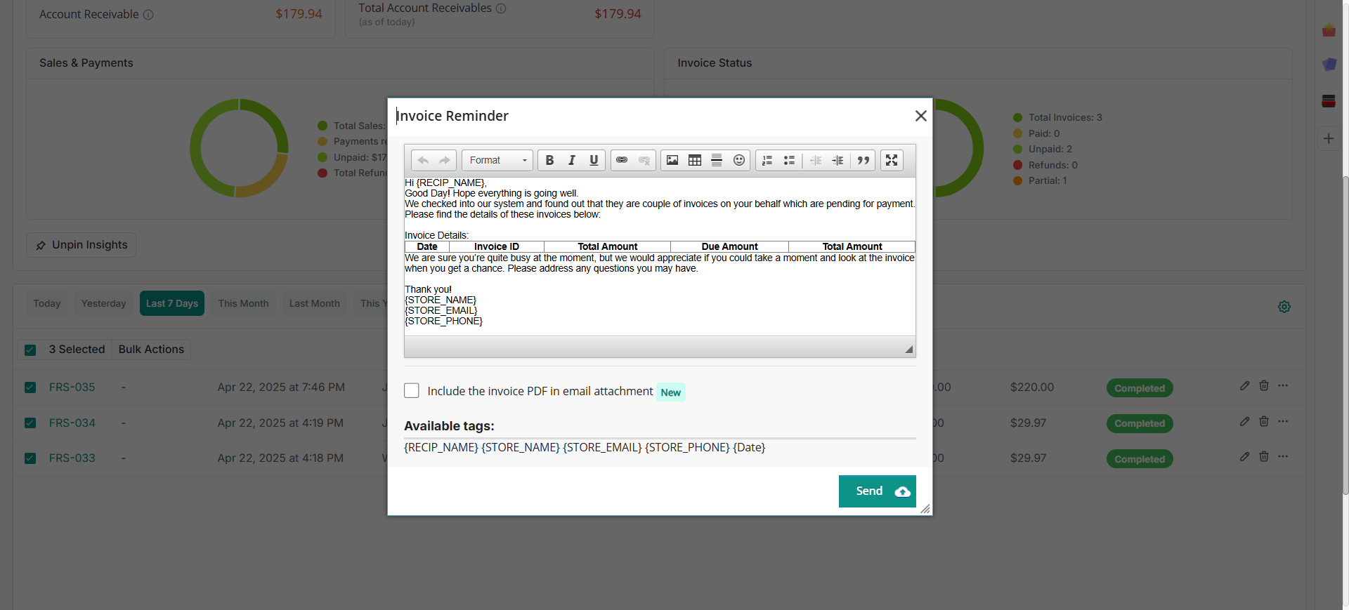 Customize Message Template