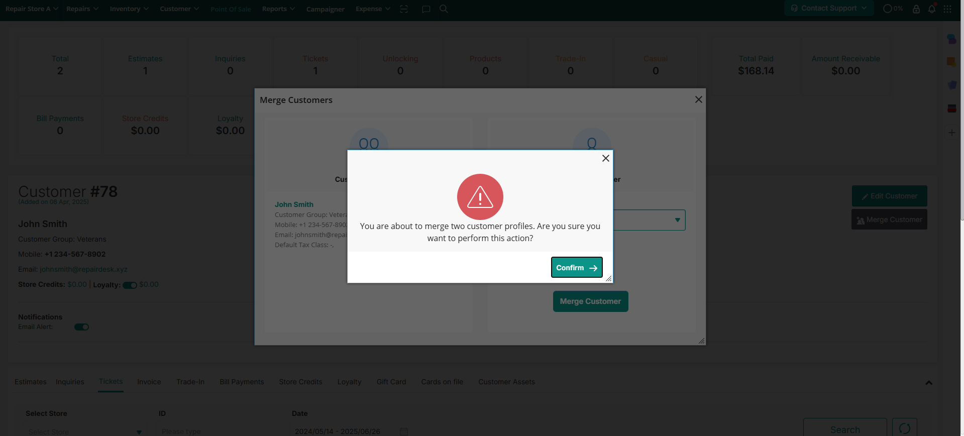 Confirmation Popup